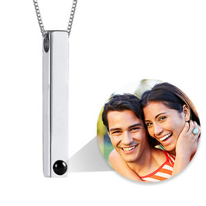 Photo Projection Tall Tag Necklace   Chain