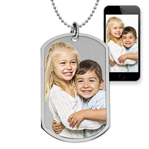 Stainless Steel Photo Dog Tag Photo Pendant with Chain