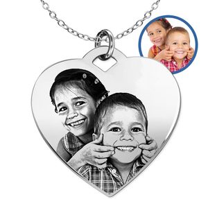 Antiqued Laser Carved Sterling Silver Photo Heart Pendant with 18  Necklace Included