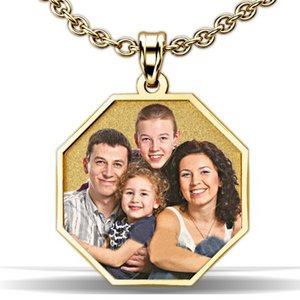 Octagon with Border Photo Pendant Picture Charm