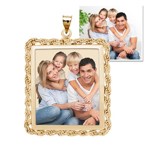 Square with Rope Frame Photo Pendant Picture Charm