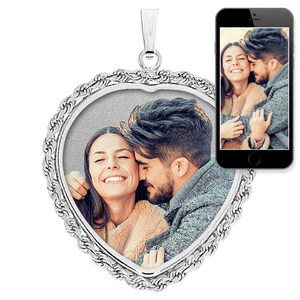 Heart with Rope Frame Photo Pendant Picture Charm