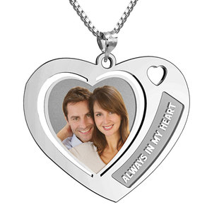 Heart Pendant with   Always in my Heart  Etched
