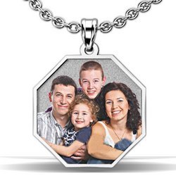 Octagon with Border Photo Pendant Picture Charm