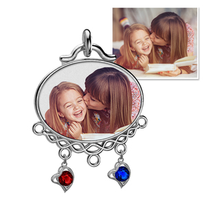 Mother s Photo Engraved Birthstone Pendant