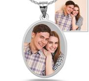 Oval with Thin Border Photo Pendant Charm