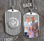 Officially Licensed Reversible US Army Photo Engraved Dog Tag