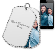 Sterling Silver Dog Tag Swivel Photo Pendant
