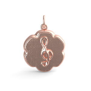 Treble Clef Scalloped Disc Charm
