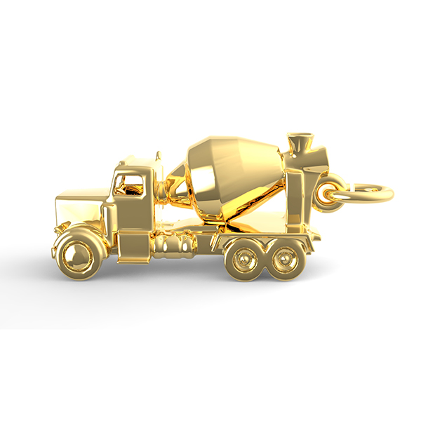 10K Yellow Gold Semi Truck Charm Jewelry FindingKing 