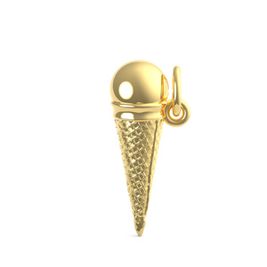 Vanilla Pearl Ice Cream Cone Charm