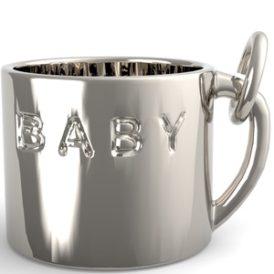 Inscribed Baby Cup Charm