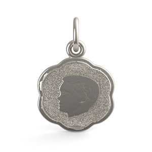 Boys Head Scalloped Disc Charm