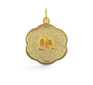 Baby Booties on Scalloped Disc Charm