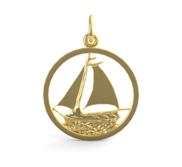 Sail Boat In Ring Charm