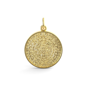Aztec Sun Charm  ENGRAVABLE 