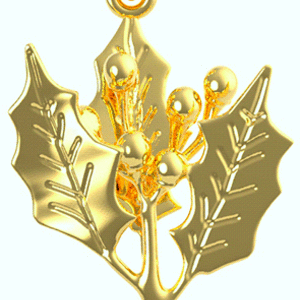 Christmas Holly Charm 2349 