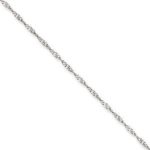 14k White Gold 1 4mm Solid Polished Singapore Chain
