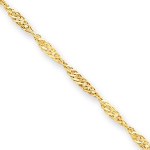 14k 3 00mm Singapore Anklet