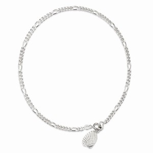 Sterling Silver Solid Polished 3 Dimensional Shell Anklet
