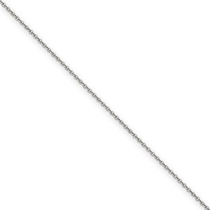 14k White Gold 1 65mm Solid Diamond cut Cable Chain