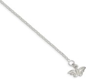 Sterling Silver Butterfly Charm w  1 Inch ext 