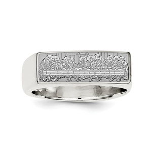 Sterling Silver Last Supper Signet Ring