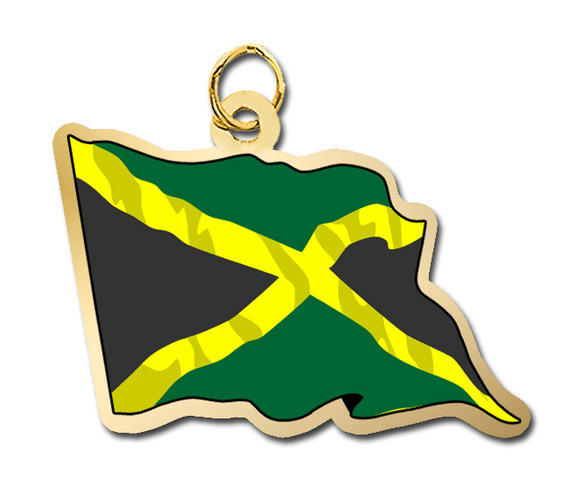 Flag of Jamaica Dangling Bracelet Pendant Charm