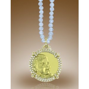 Round Shaped Framed Pendant w  1 CT  In Diamonds