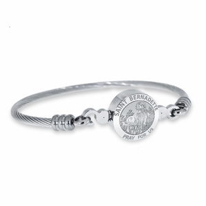 Stainless Steel Saint Bernadette Bangle Bracelet