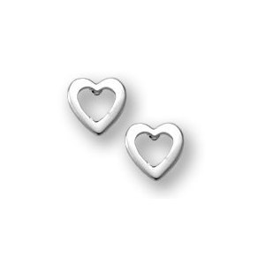 Sterling Silver Heart Children Post Earrings