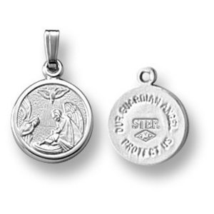 Sterling Silver Children s Guardian Angel Medal