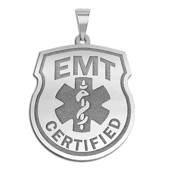 EMT Certified Badge Charm Medical Sterling Silver EMT Certified Badge Charm Medical Sterling Silver