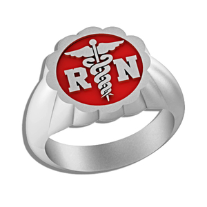 Registered Nurse   Floral Shaped Signet RN Ring
