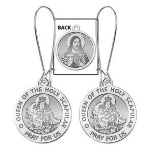 Scapular Medal  Double Sided  Earrings  EXCLUSIVE 