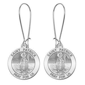 Available in Solid 14K Yellow or White Gold PicturesOnGold.com Saint Patrick Religious Medal Color or Sterling Silver