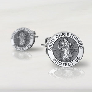Pair of Saint Christopher Earrings  Protect Us 