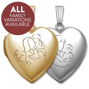 Build Your Own Gold 2 Picture Mom Heart Locket