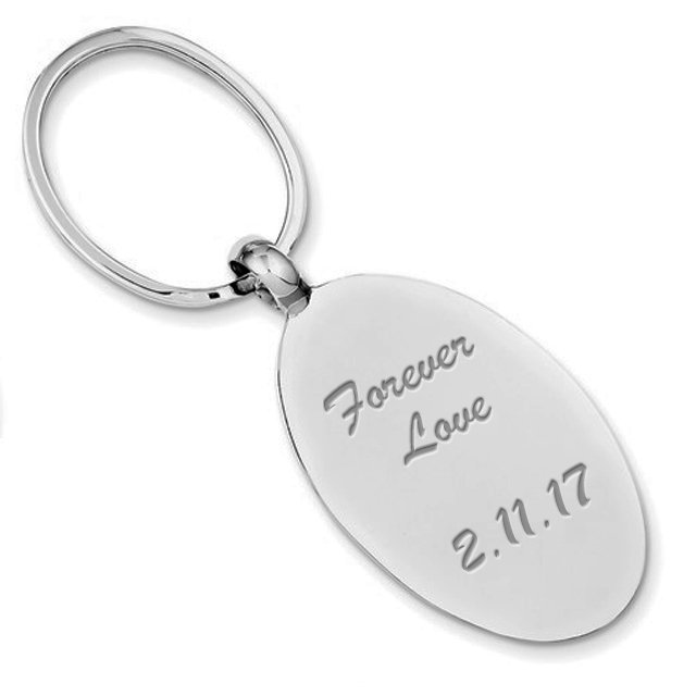 Engravable Silver and Black Keychain – Mefford Jewelers