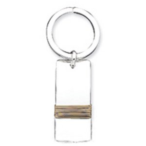 Engravable Sterling Silver Keychain with Vermeil Plating