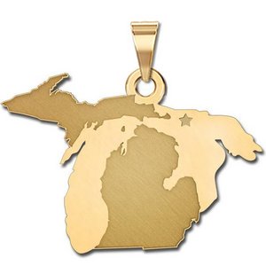 Personalized Michigan Pendant or Charm
