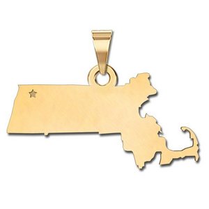 Personalized Massachusetts Pendant or Charm