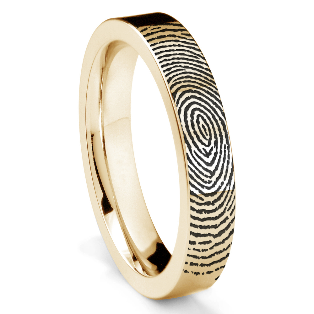 Your Actual Finger Print Rings, PROMISE RING - Rose Gold Titanium Rings 6mm  | Fingerprint ring, Gold titanium ring, Rose gold titanium