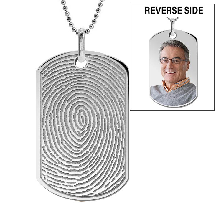 Silver-Tone Stainless Steel Dog Tag Cable Chain Necklace