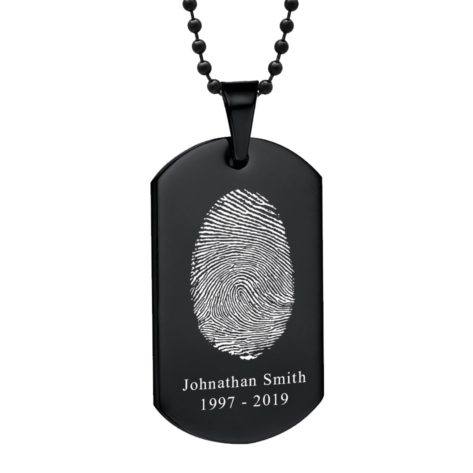 Custom Black Dog Tag Necklace for Men | My Name Necklace Canada