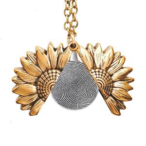 Exclusive Sunflower Fingerprint Necklace   Chain