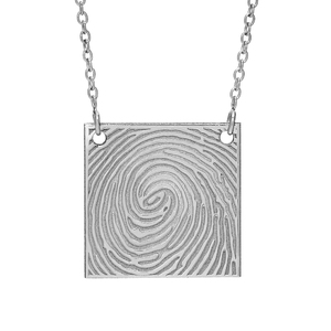 Custom Fingerprint Square Charm or Pendant