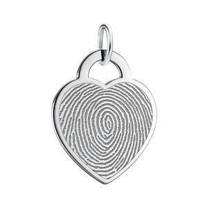 Custom Fingerprint Heart Charm or Pendant
