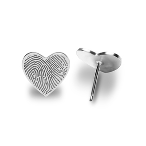 Custom Fingerprint Heart Earrings