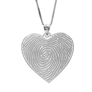 Custom Fingerprint Heart Charm or Pendant